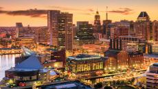 Baltimore, Maryland, Inner Harbor, skyline, night, USA, Capital Region