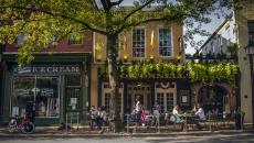 Shops along historic King Street in Alexandria, Virginia
