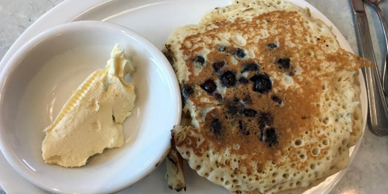 Blueberry pancakes at Bob & Edith's Diner in Crystal City, Virginia