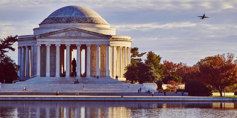 Jefferson Memorial, Washington DC, tidal basin, fall, USA