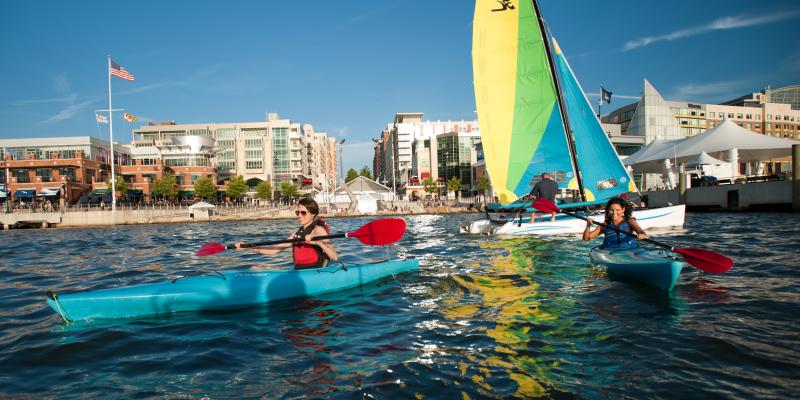 Sailing through National Harbor in Maryland