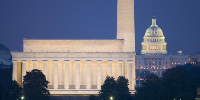Washington, DC monuments at night