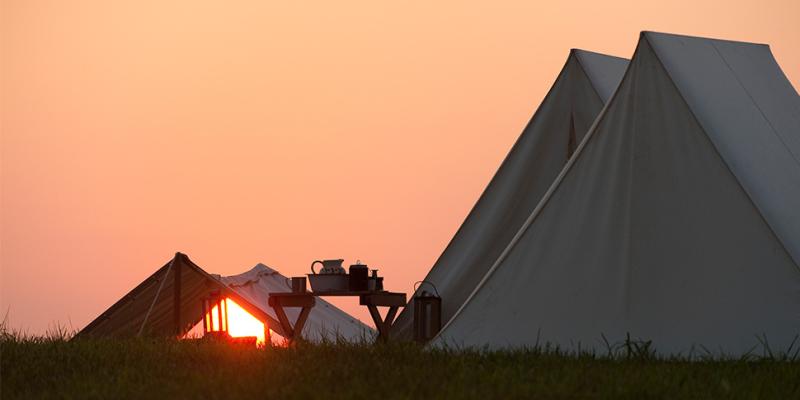 Civil War-era tents at Manassas National Battlefield Park