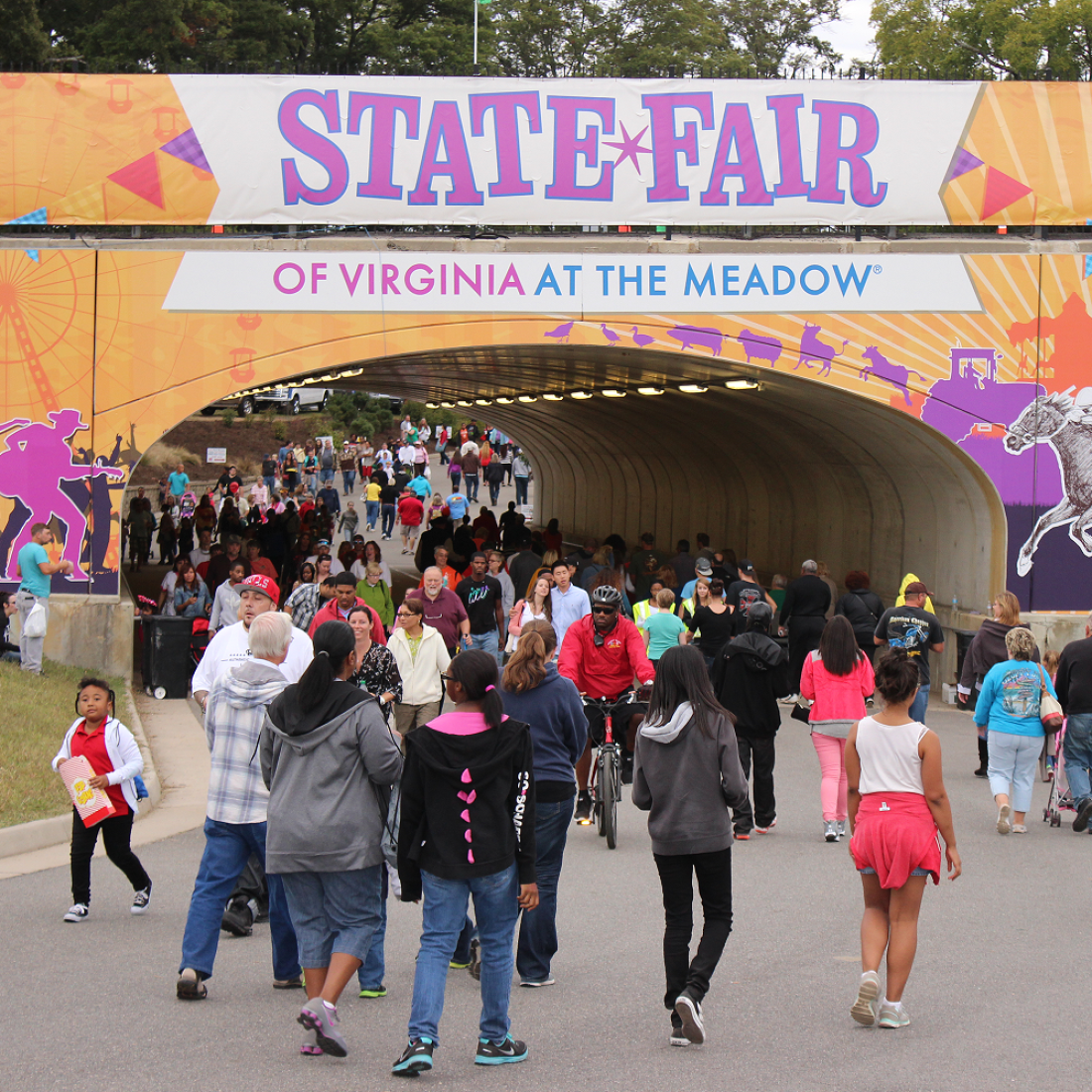 Fair goers walking the grounds