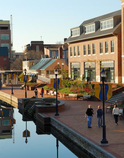 Carroll Creek Linear Park in downtown Frederick, MD
