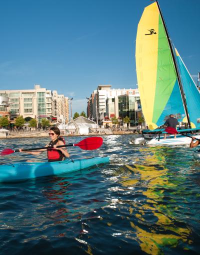 Sailing through National Harbor in Maryland